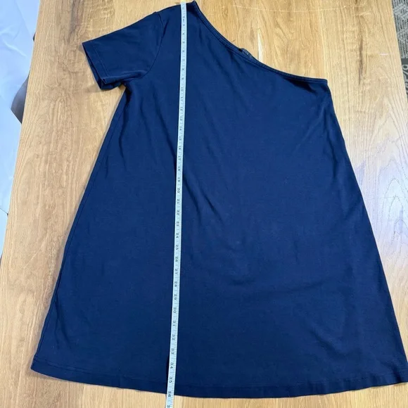 COS One-Shoulder A-Line above the knee classic minimalist Dress, Black size L - Picture 3 of 8